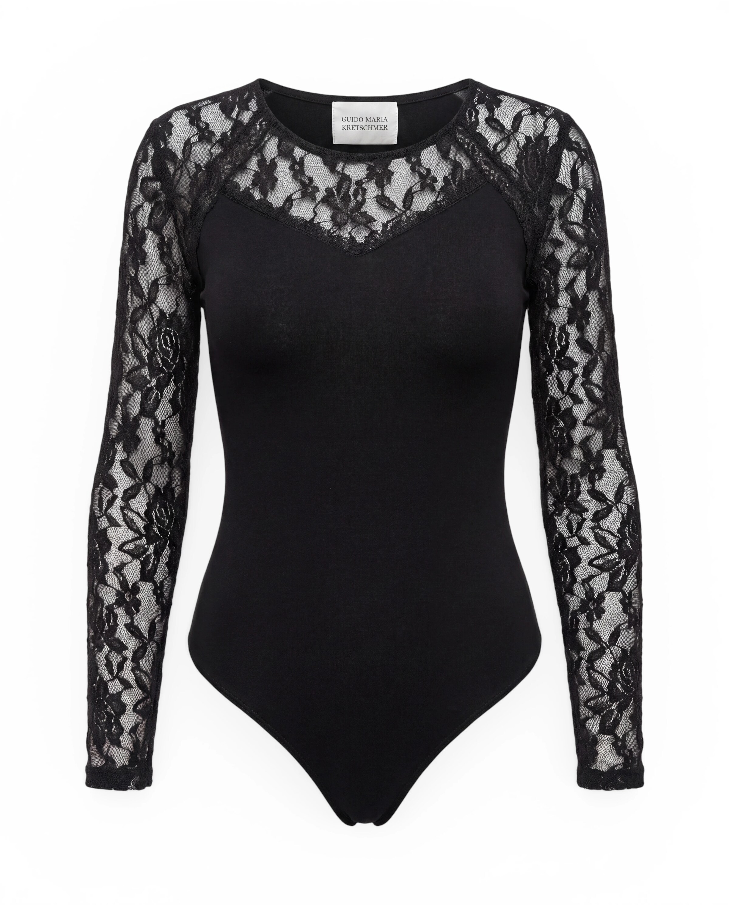 Guido Maria Kretschmer - Body camiseta 'Doreen' en negro: frente