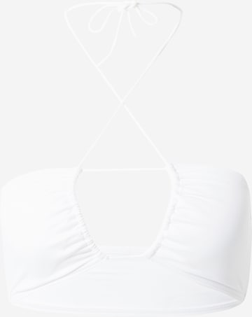 Calvin Klein Swimwear Bandeau Bikini Top in White: front