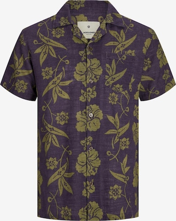 JACK & JONES Comfort fit Button Up Shirt 'Flores' in Purple: front