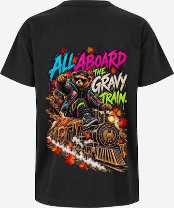 LUNØIR Studio Shirt 'BOSS Thanksgiving Feast Train' in Schwarz: Vorderseite