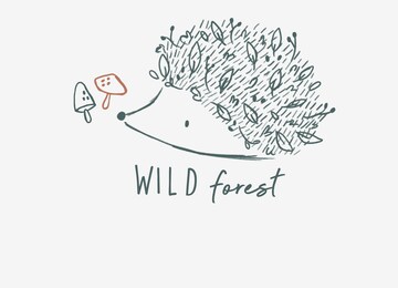 LILIPUT Niedliches Langarmshirt mit 'Igel - Wild forest'-Print in Weiß