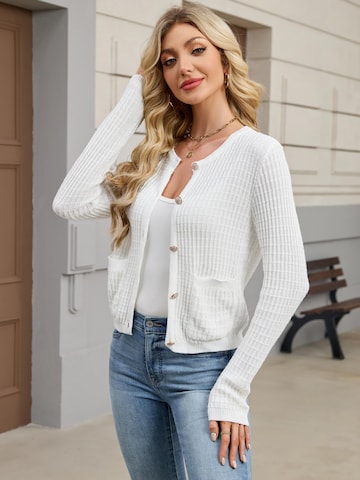 Yesfashion Kardigan w kolorze biały