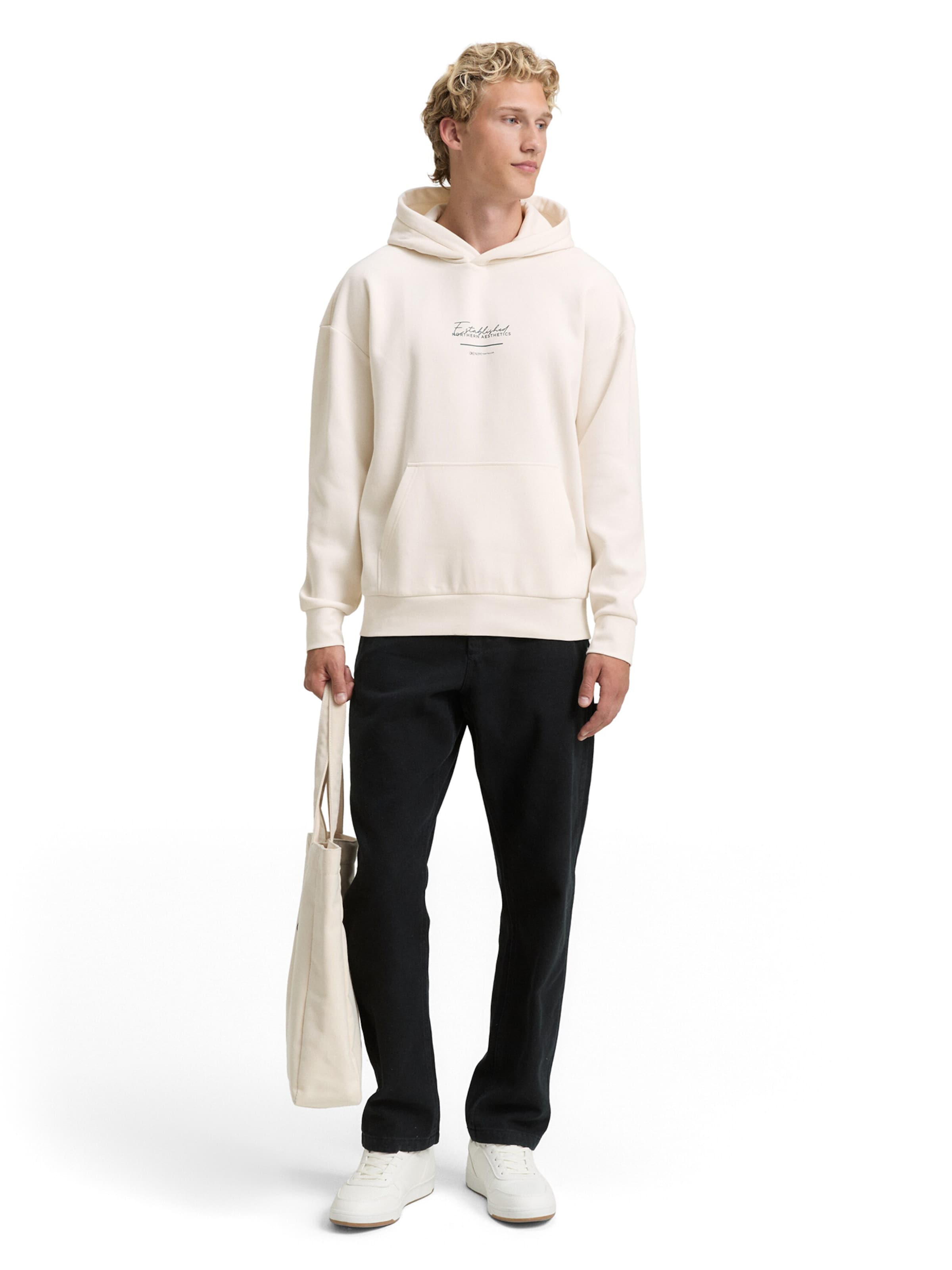 TOM TAILOR DENIM Sweatshirt i vit