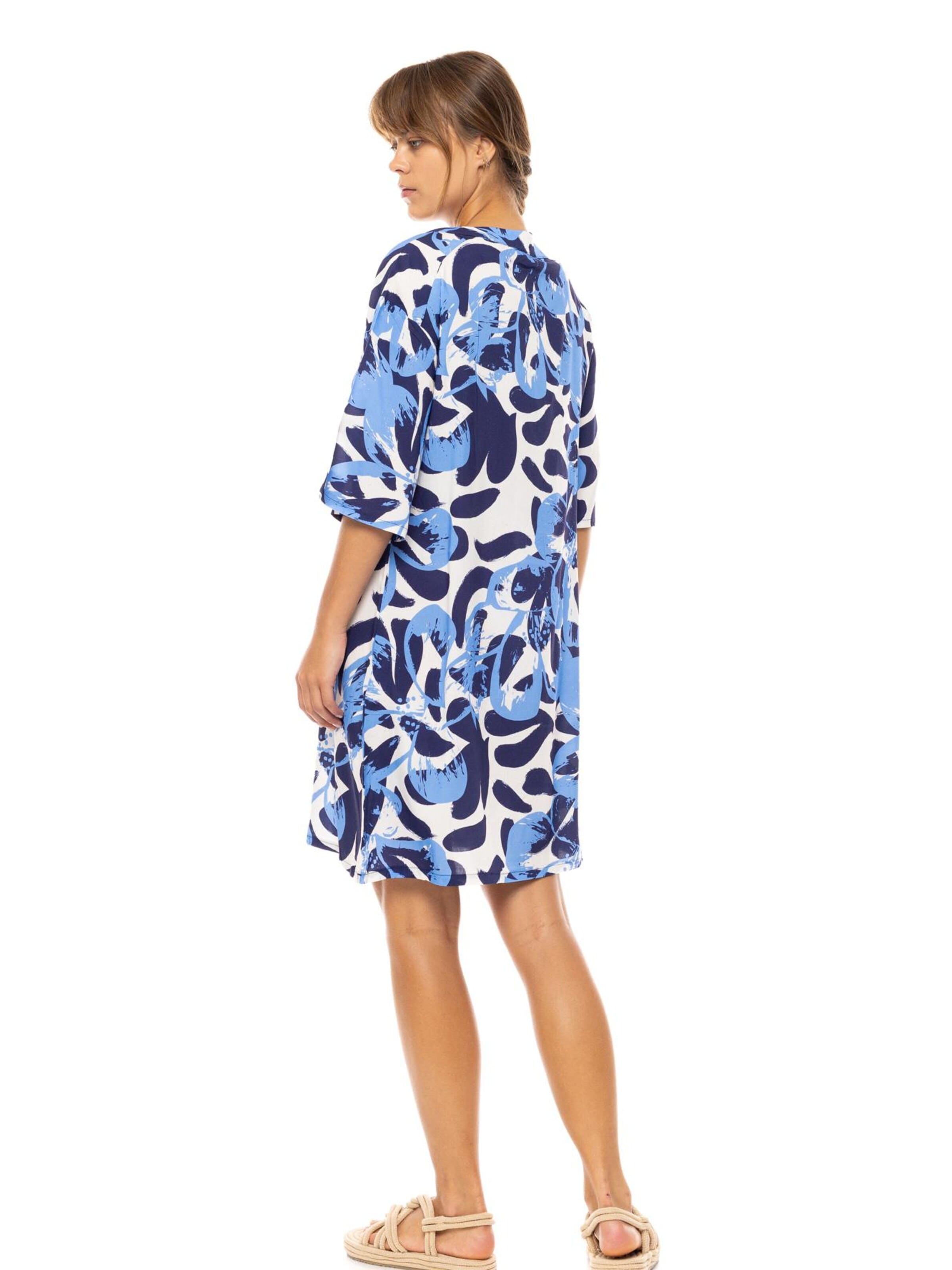 Abito estivo 'BEACHWEAR ABSTRACT FLORAL' di Pink Label in blu