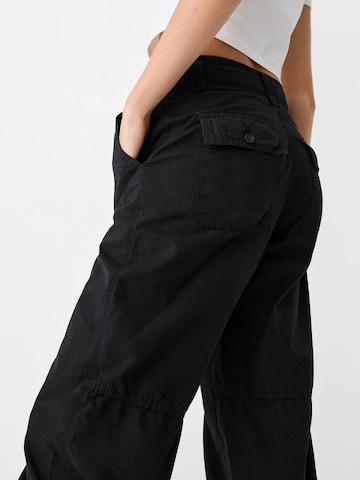 Bershka Regular Hose in Schwarz