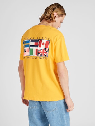 Tommy Jeans - Camisa 'ARCHIVE GAMES' em amarelo: frente