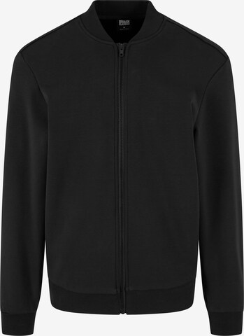 Urban Classics Zip-Up Hoodie in Black: front