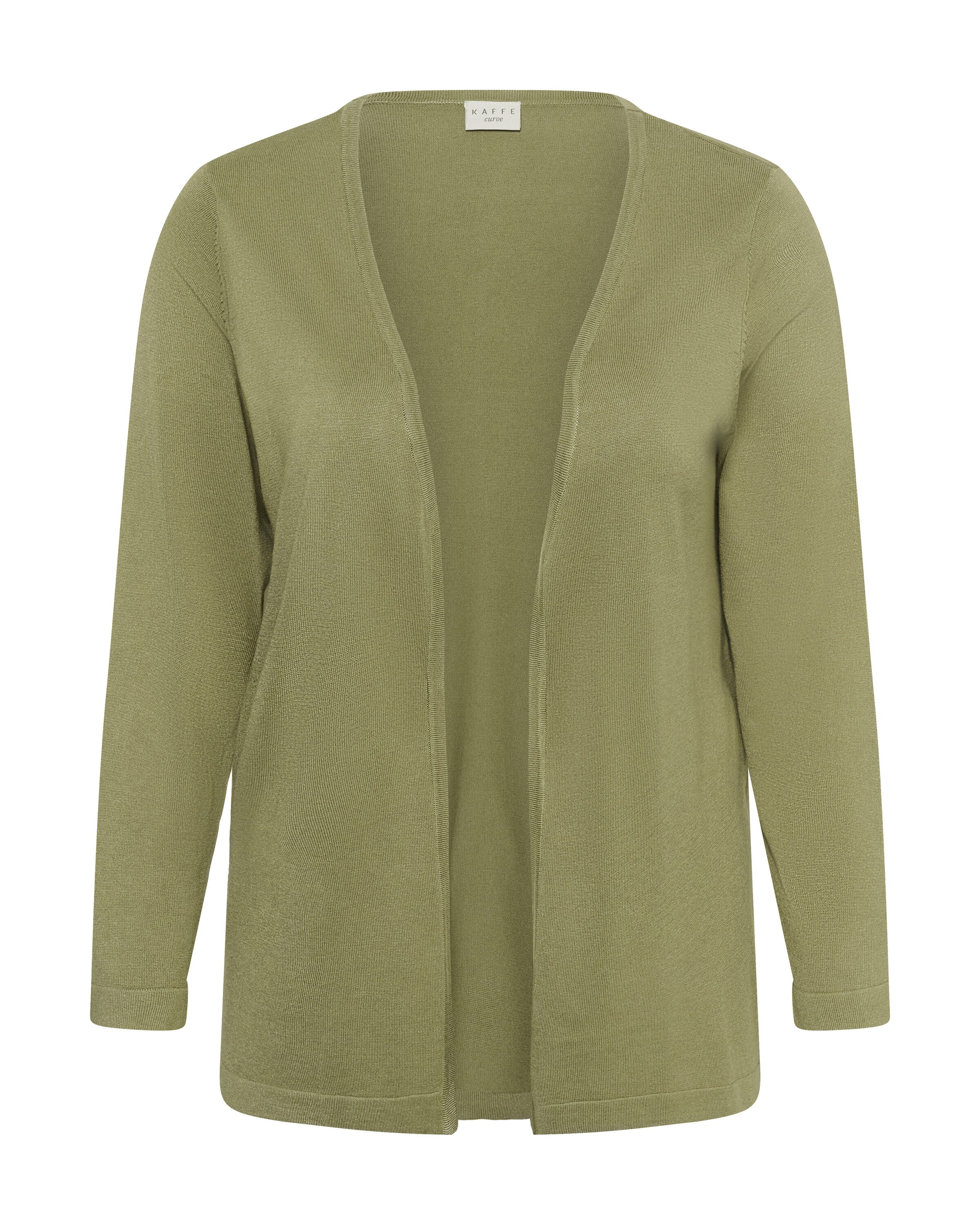 KAFFE CURVE Strickjacke 'KCfarsia' in Grün: Vorderseite