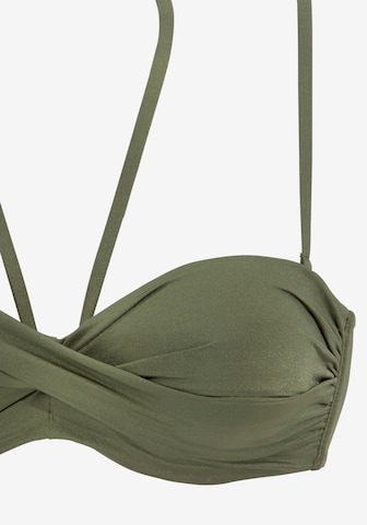 LASCANA Bandeau Bikini värissä vihreä