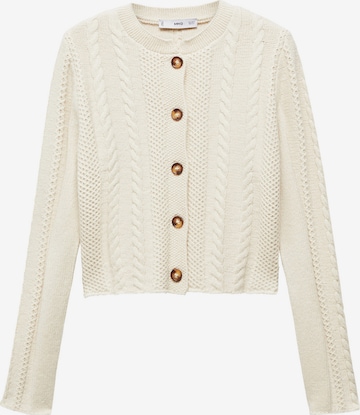 MANGO Knit Cardigan 'Clara' in Beige: front