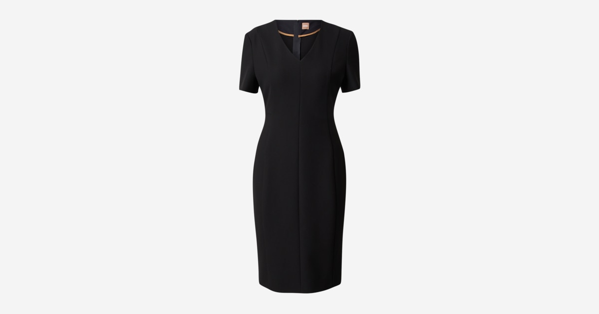boss black dress BOSS Virgin-wool dress in a slim fit, Women, Size: 10, Black