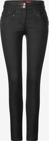 CECIL Slimfit Kalhoty – černá: přední strana