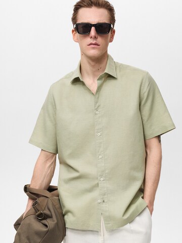 MANGO MAN Regular fit Srajca 'ANTS' | zelena barva: sprednja stran