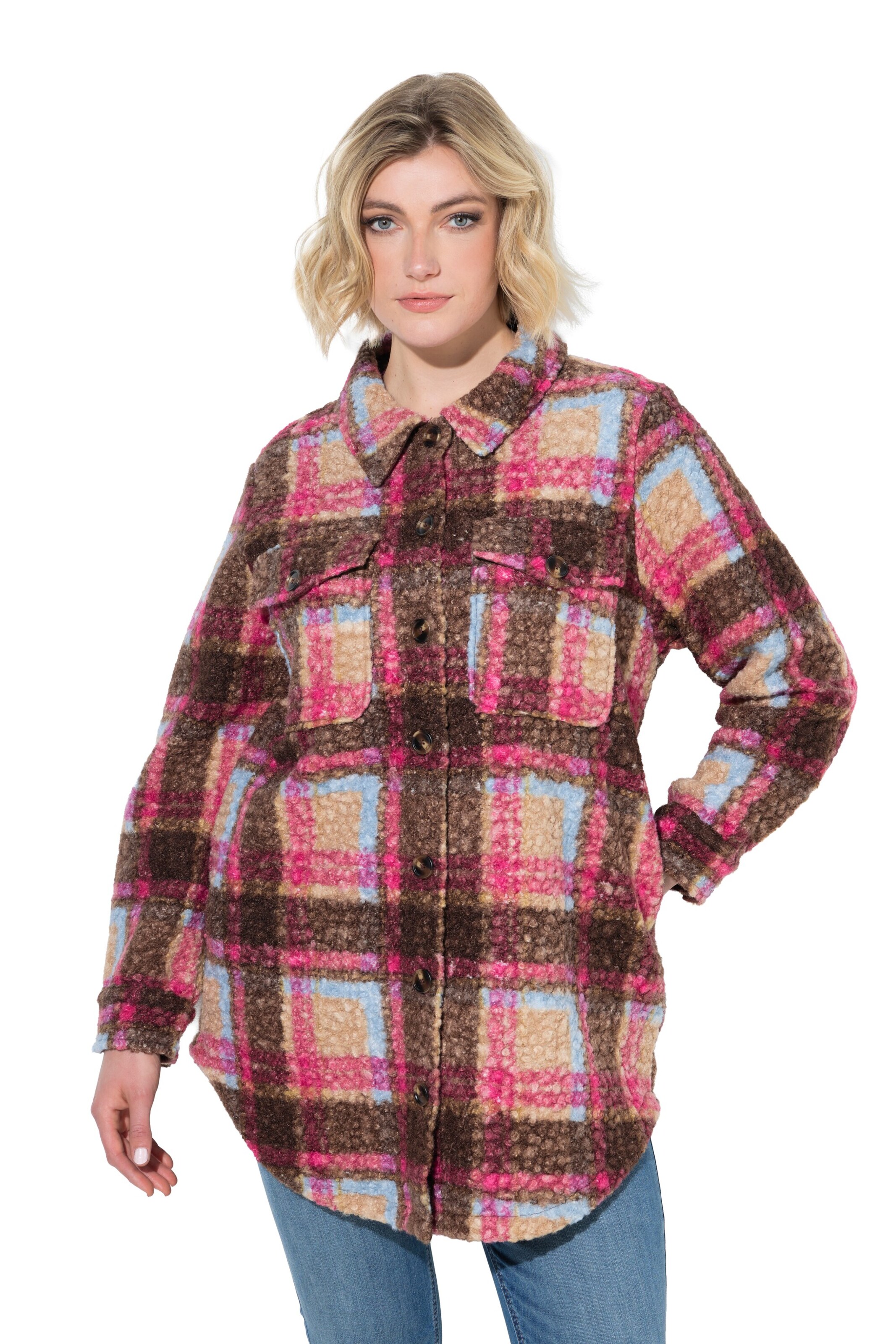 Ulla Popken Between-season jacket in Brown: front