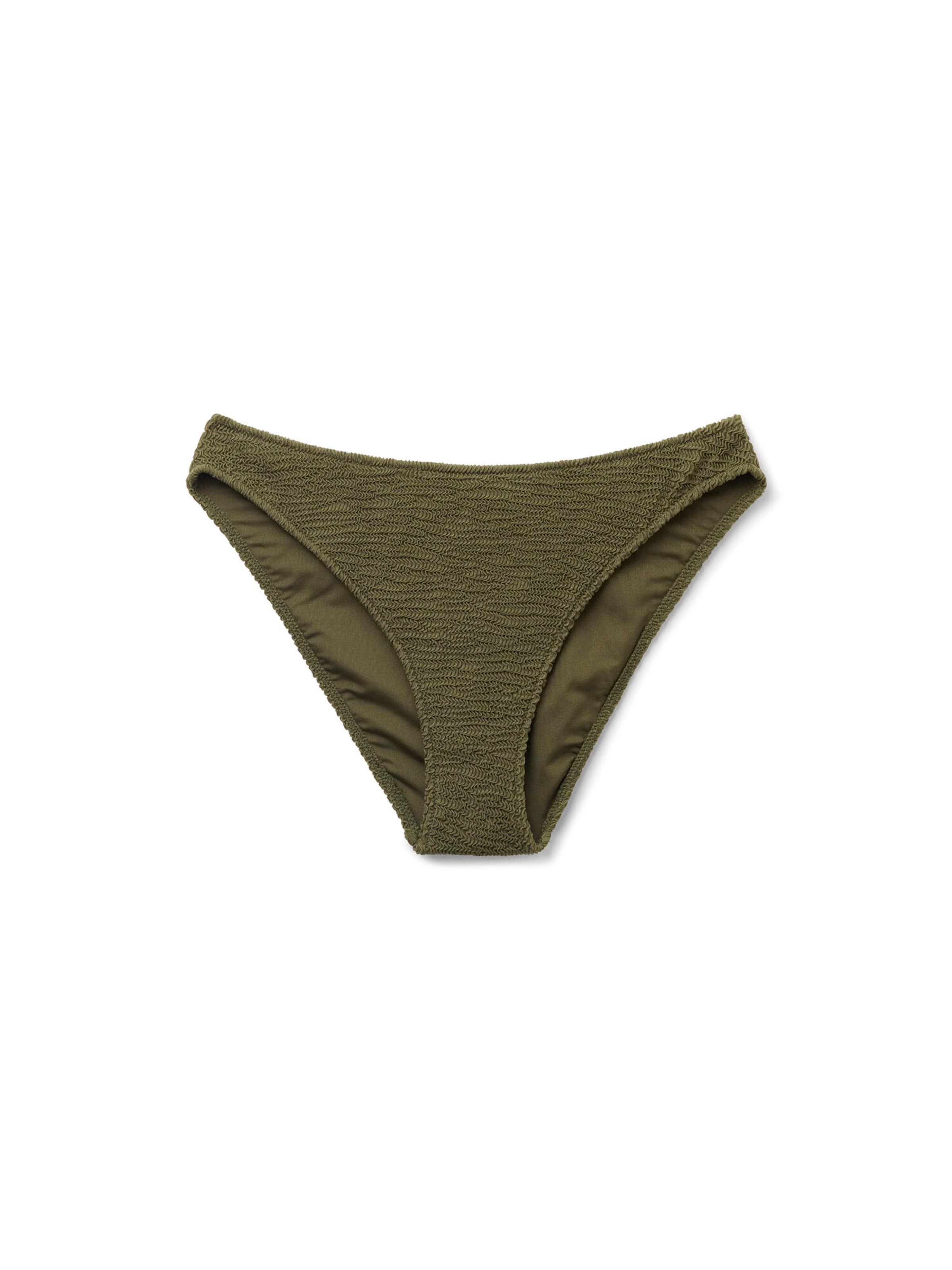 CALZEDONIA Bikini Bottoms 'Crinkle Waves' in Green: front