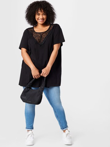 Zizzi Shirt 'Carly' in Schwarz