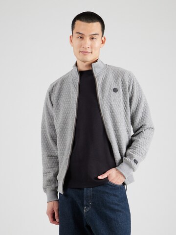 INDICODE JEANS Кофта на молнии 'Arton' в Серый: спереди