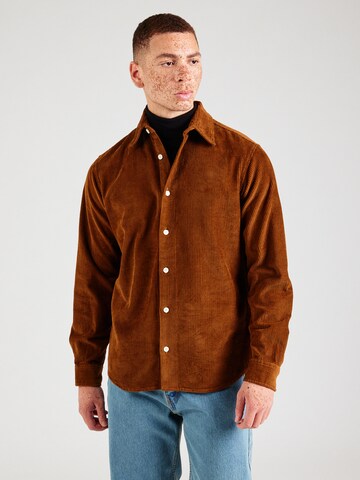 JACK & JONES Comfort fit Overhemd in Bruin: voorkant