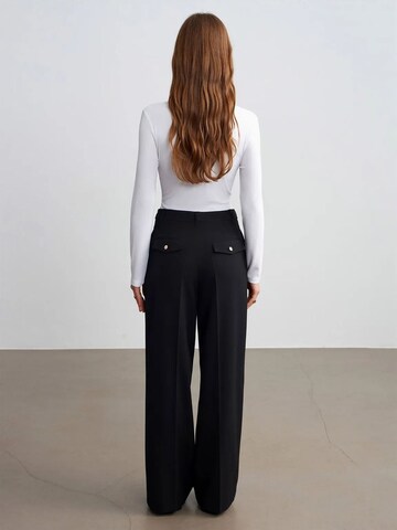 Dilvin Wide leg Broek in Zwart