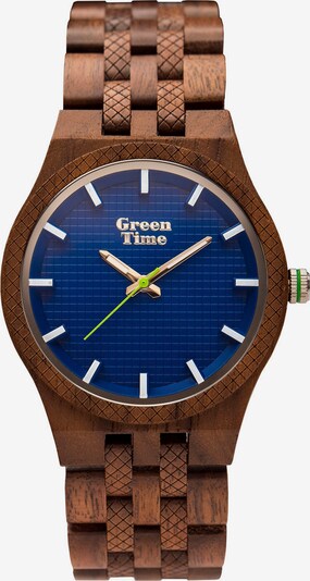 GreenTime Analog Watch in Blue / Brown / Gold, Item view