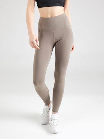 UNDER ARMOUR Skinny Sportbroek 'Motion' in Grijs: voorkant