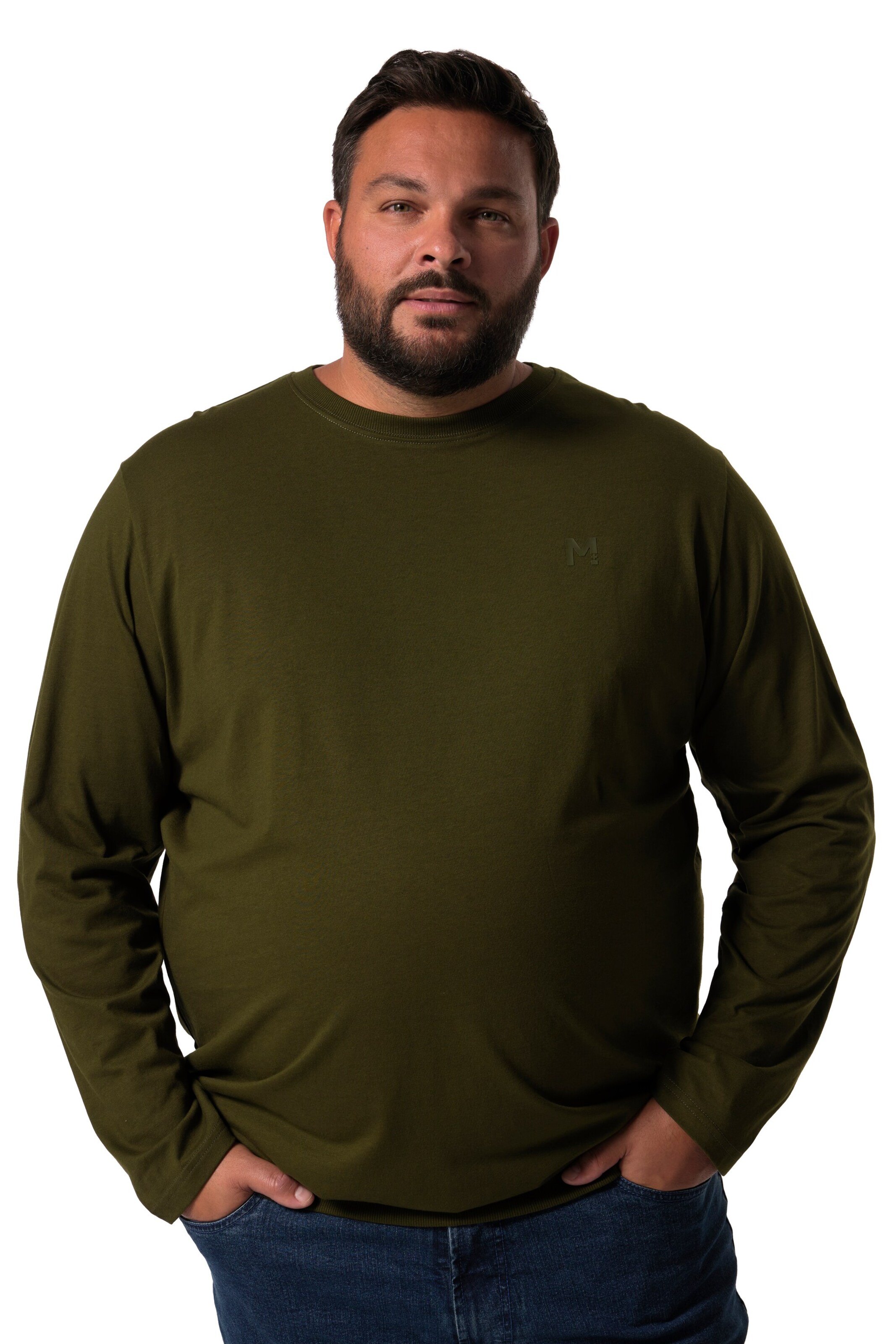 Men Plus Shirt in Green: front