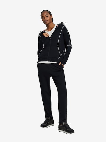 ESPRIT Athletic Zip-Up Hoodie in Black