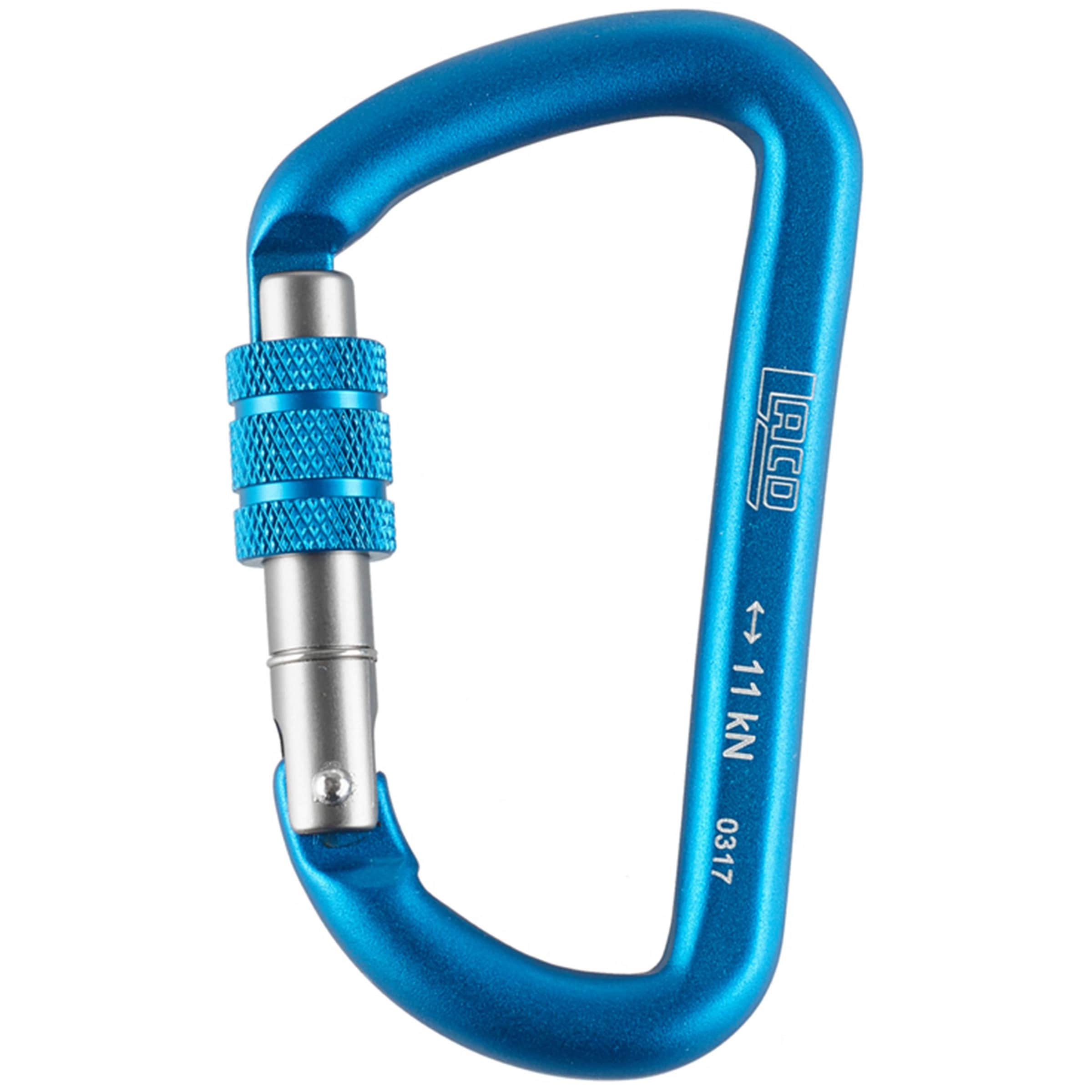 LACD Karabiner in Blau: Vorderseite