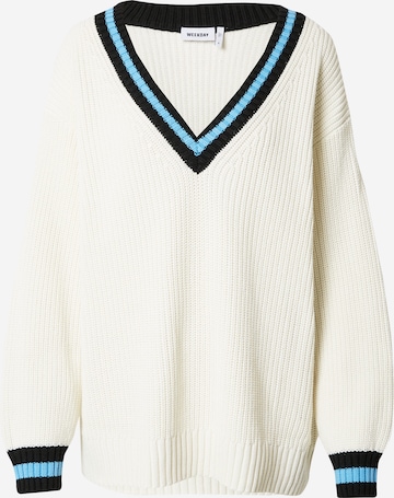 WEEKDAY Sweater 'North' in White: front