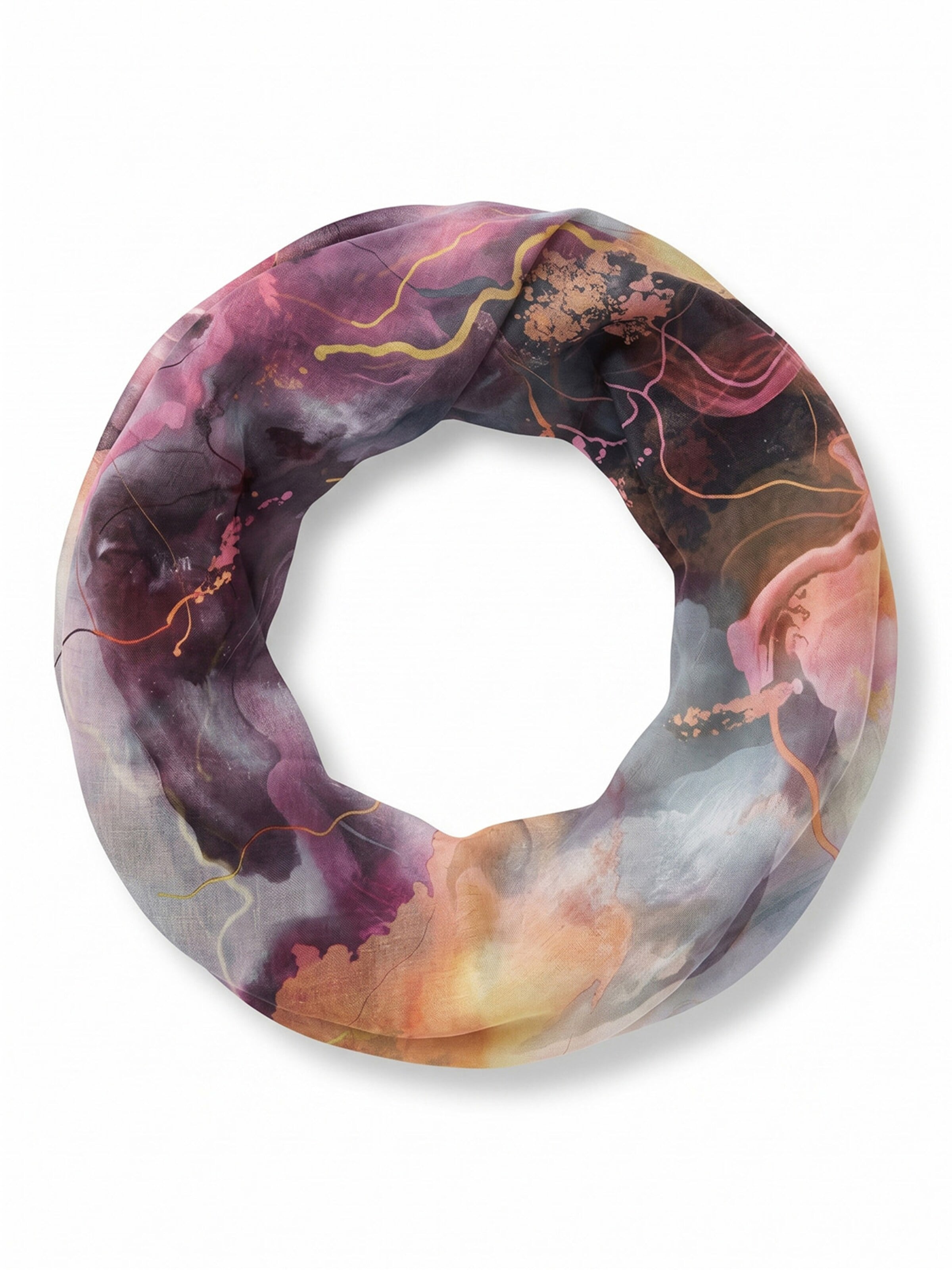 styleBREAKER Loop scarf 'Loop Schal mit Aquarell Glow Muster' in Pink: front