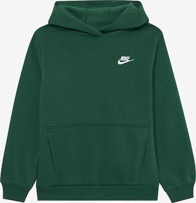 Nike Sportswear Sweater majica 'Club Fleece' u tamno zelena / bijela, Pregled proizvoda