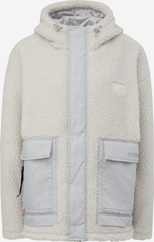 QS Fleece jas in Wit: voorkant