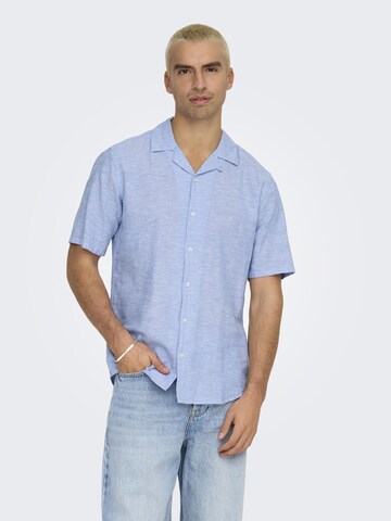 Regular fit Camicia 'Caiden' di Only & Sons in blu: frontale