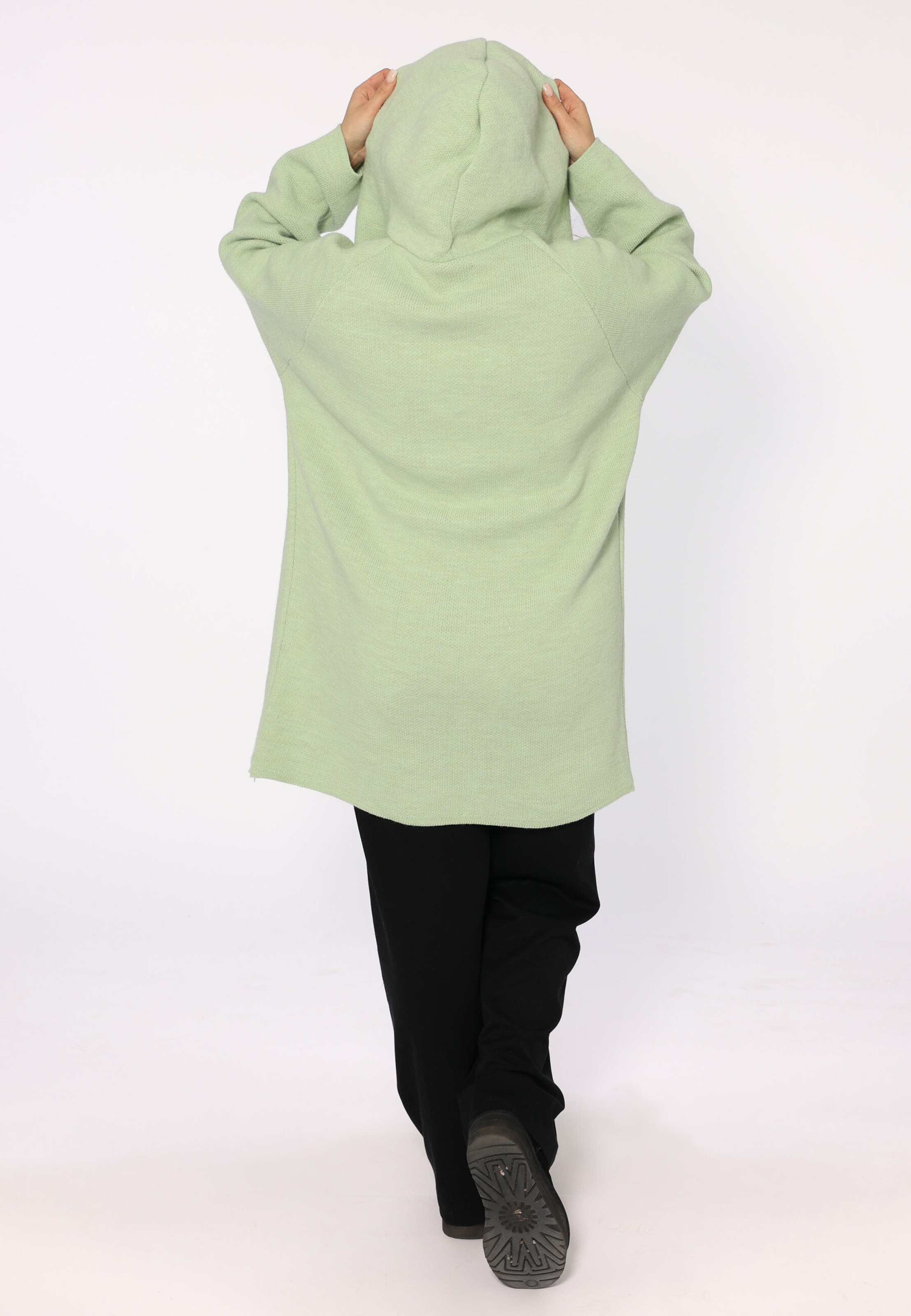 Veste en polaire Zwillingsherz en vert : derrière