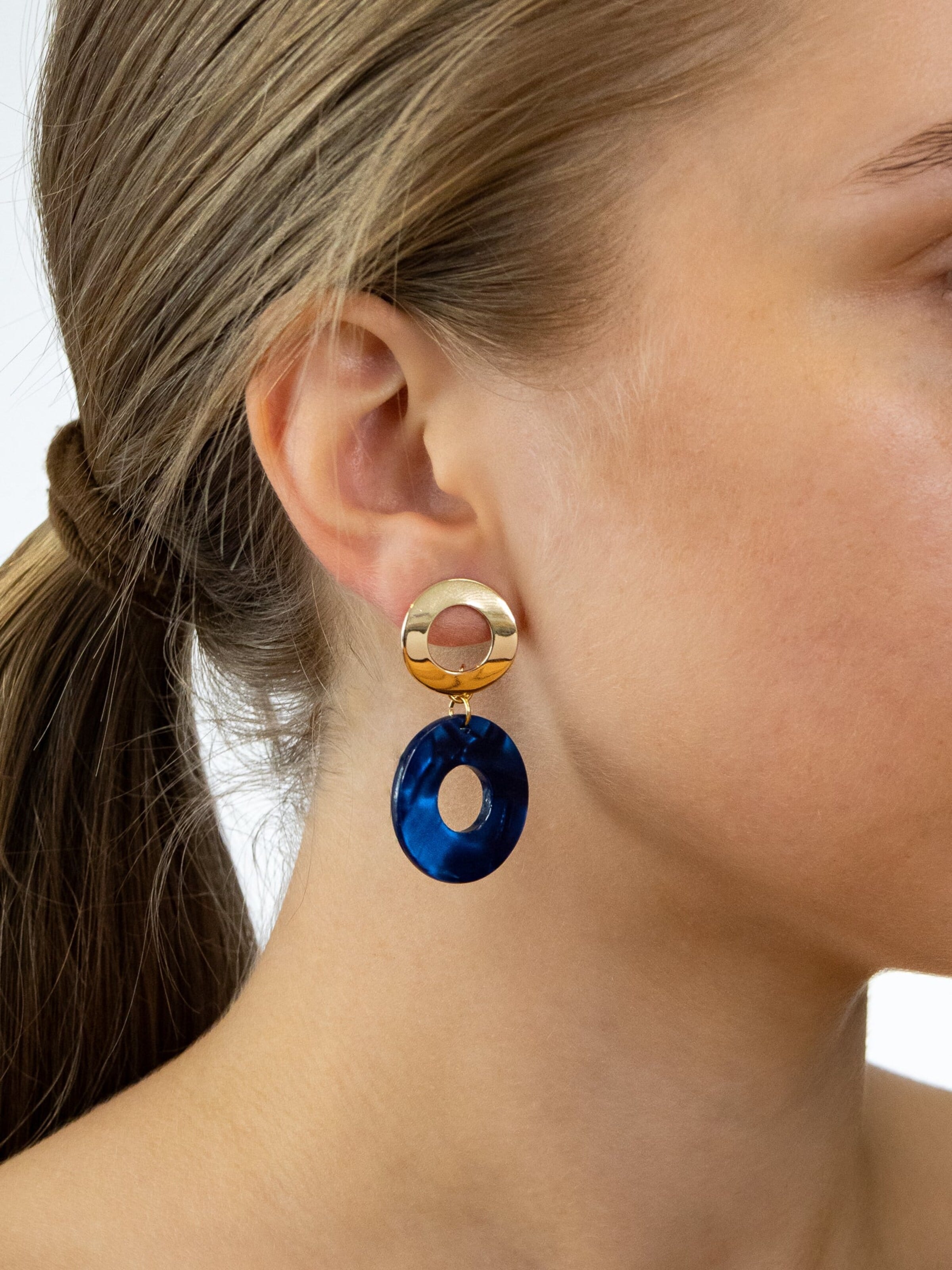 Fräulein Wunder - Brincos 'Acetat Adua' em azul: frente