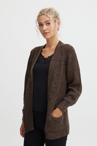 b.young Knit Cardigan in Brown: front