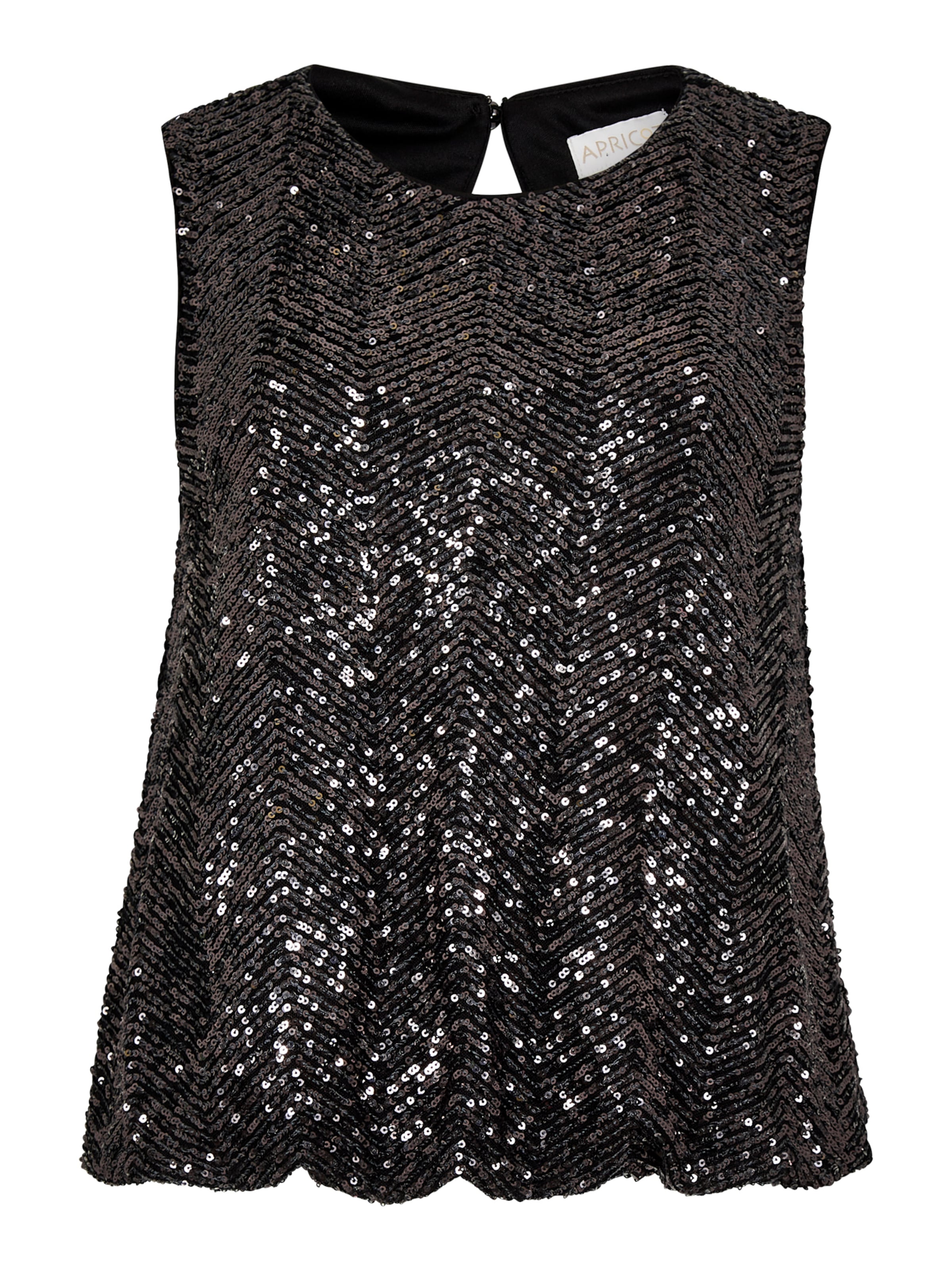 Apricot Chevron Sequin Puff Hem Top ' ' in Mischfarben: Vorderseite