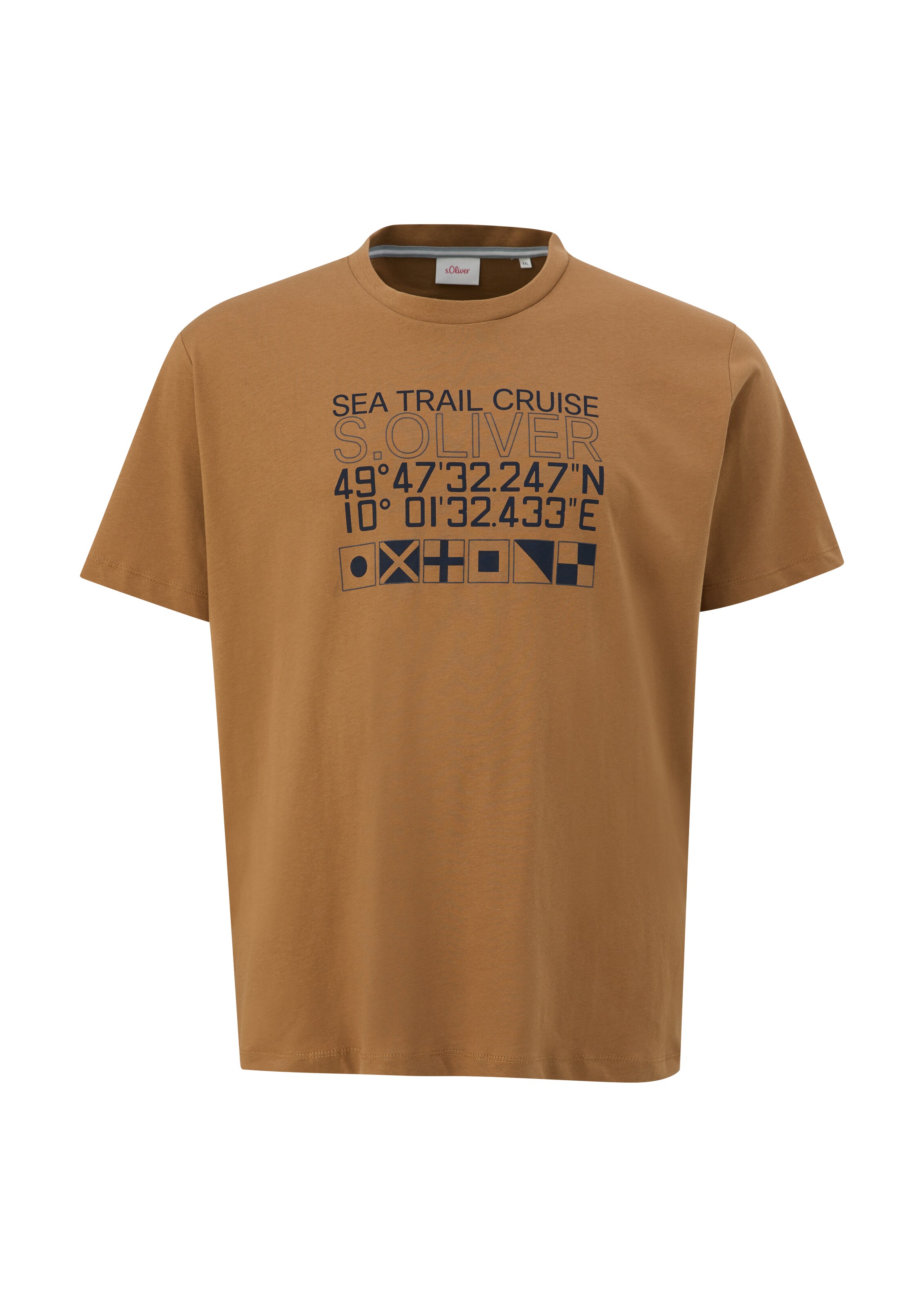 s.Oliver Men Big Sizes Shirt in Brown: front