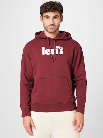 sarkans LEVI'S ® Standarta piegriezums Sportisks džemperis 'Relaxed Graphic Hoodie': no priekšpuses