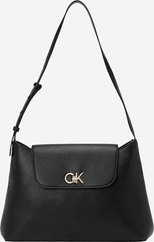 Calvin Klein - Mala de ombro em preto: frente