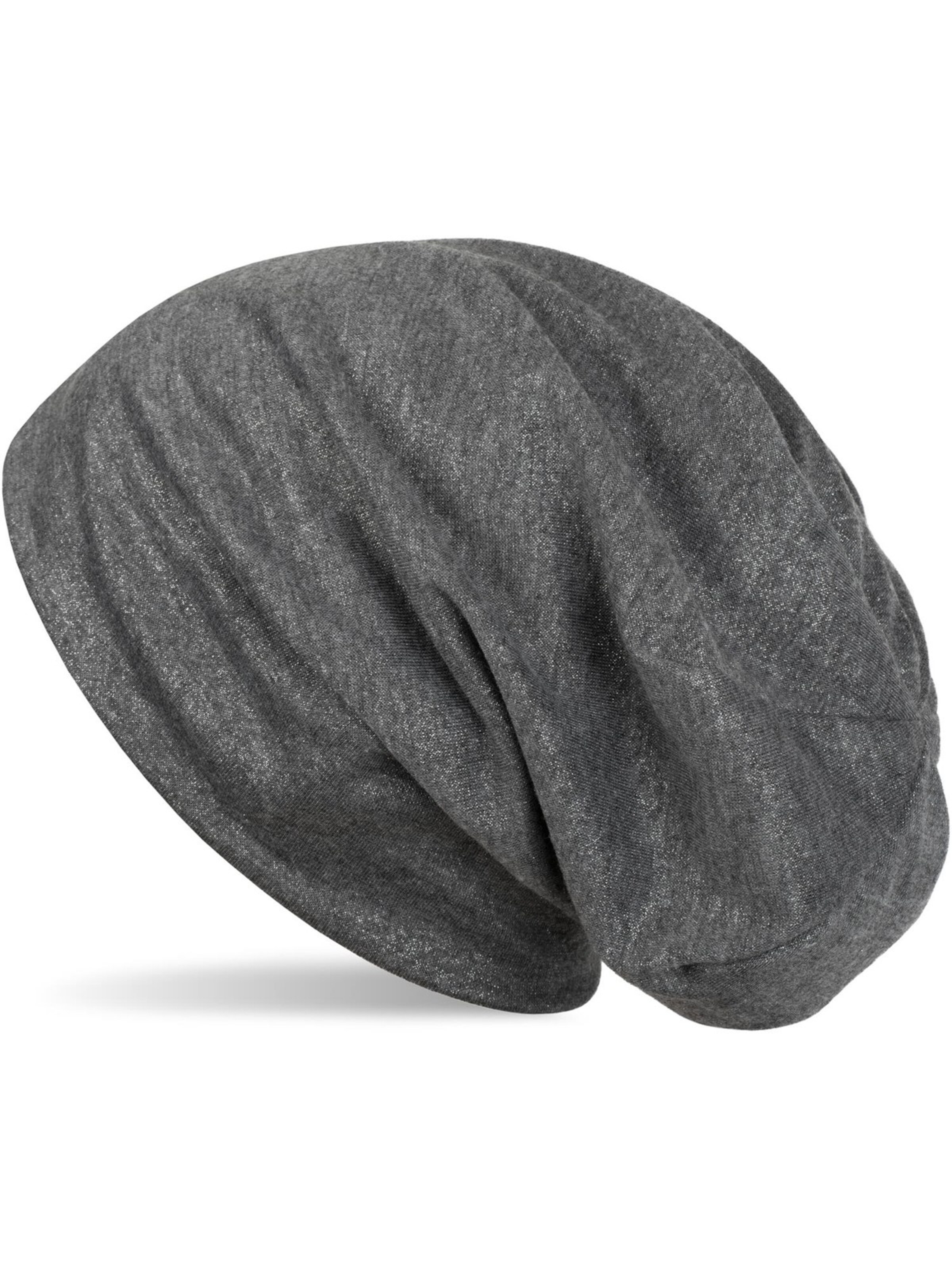 styleBREAKER Mütze 'Beanie mit All Over Glitzer'‌‌‌‌‌‌‌‌‌‌ in Grau: Vorderseite