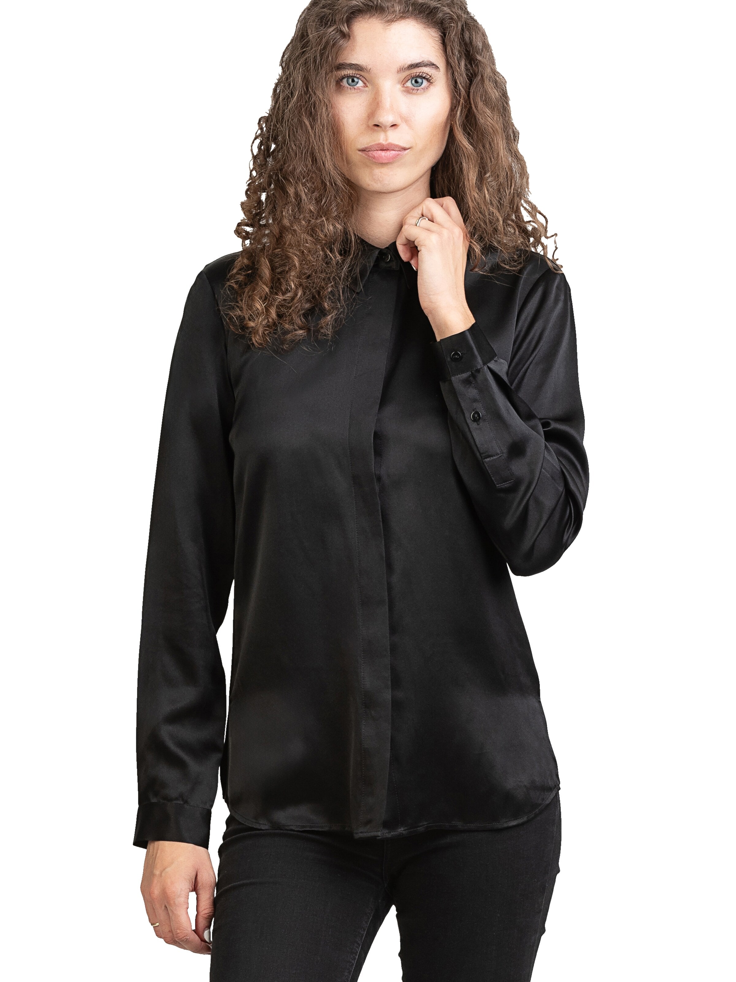 Posh Gear - Blusa 'Seidenbluse Camicia da Donna' en negro: frente