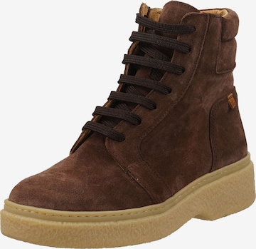 EL NATURALISTA Lace-Up Ankle Boots in Brown: front