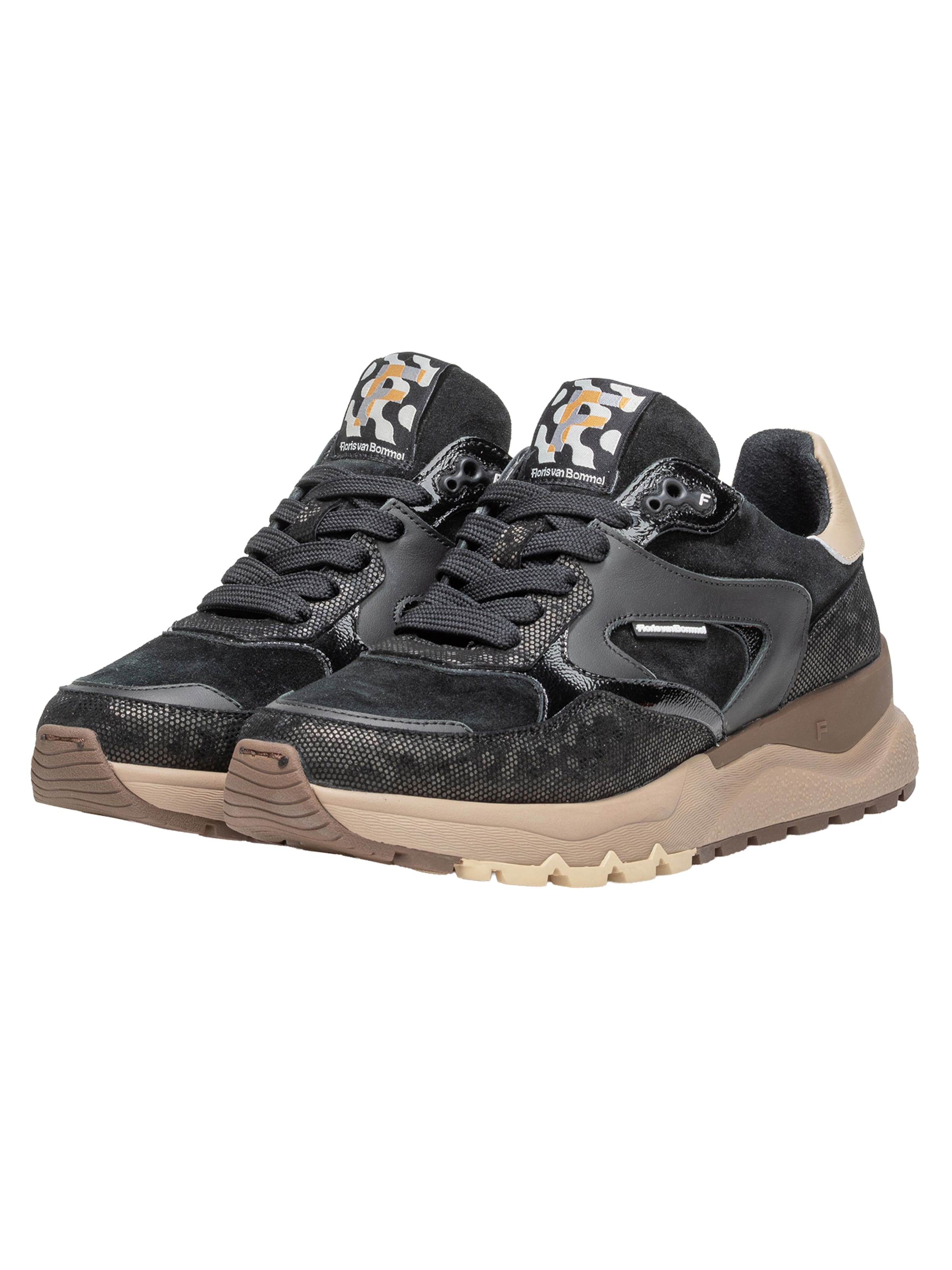Baskets basses 'Treni 02' Floris van Bommel en noir