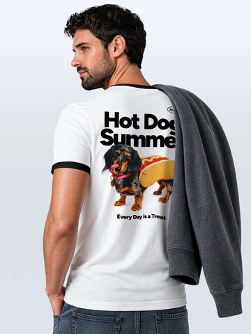 Neverless Shirt 'Hot Dog Summer' in White