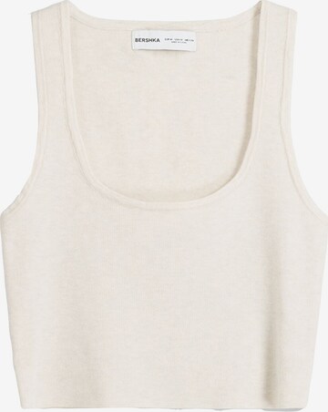 Bershka Knitted Top in White: front