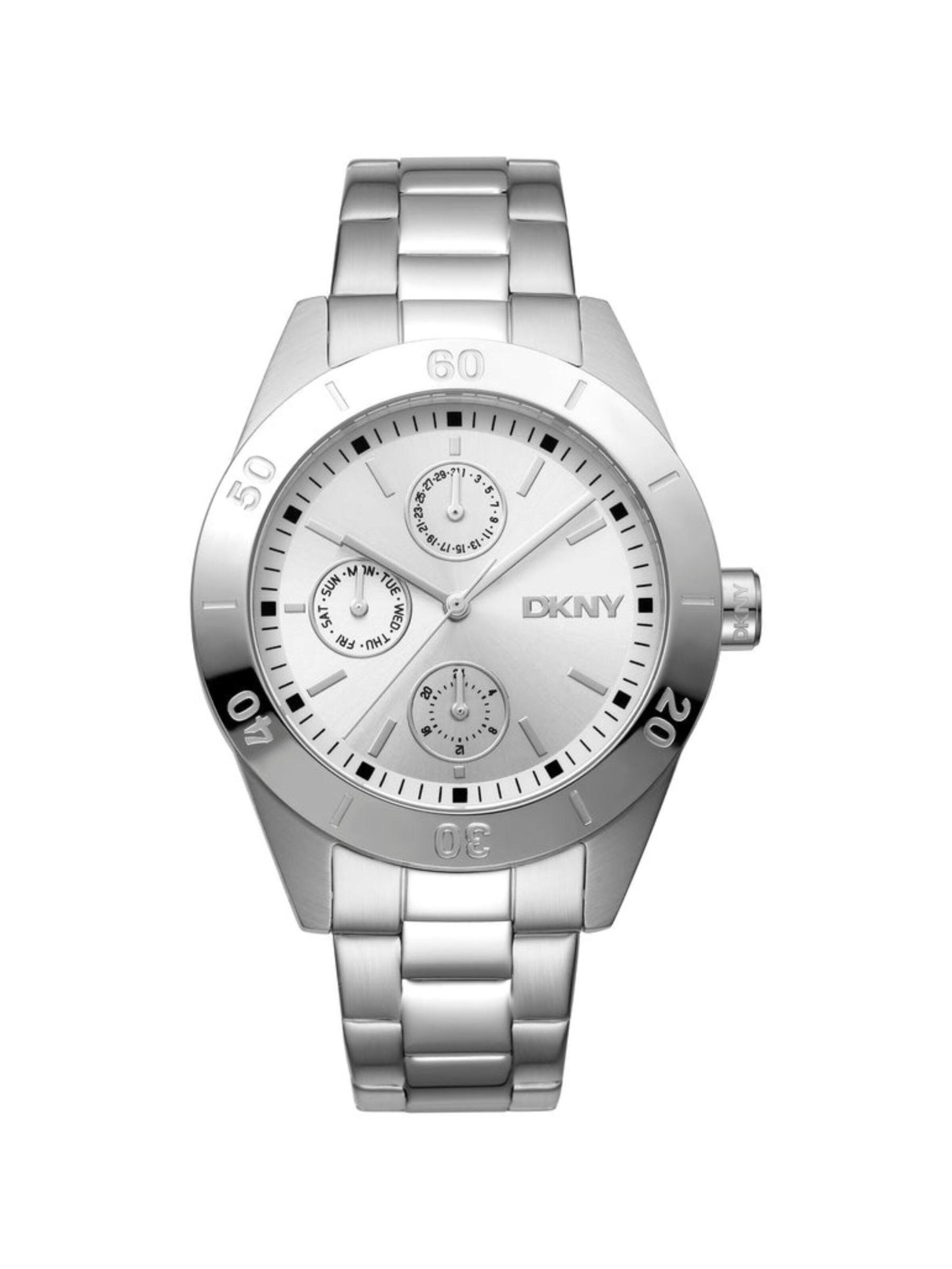 Montre à affichage analogique 'Nolita' DKNY en argent : devant