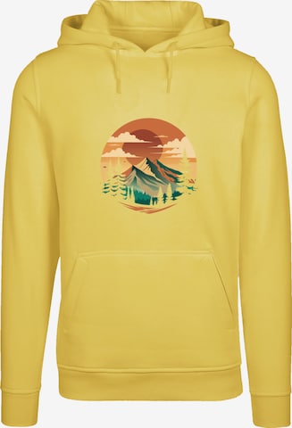F4NT4STIC Sweatshirt 'Sonnenuntergang Berglandschaft' in Gelb: Vorderseite