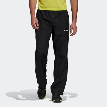 ADIDAS TERREX Regular Outdoor Pants 'Primegreen' in Black: front