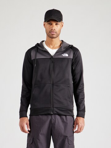 THE NORTH FACE Sports sweat jacket in Black: front